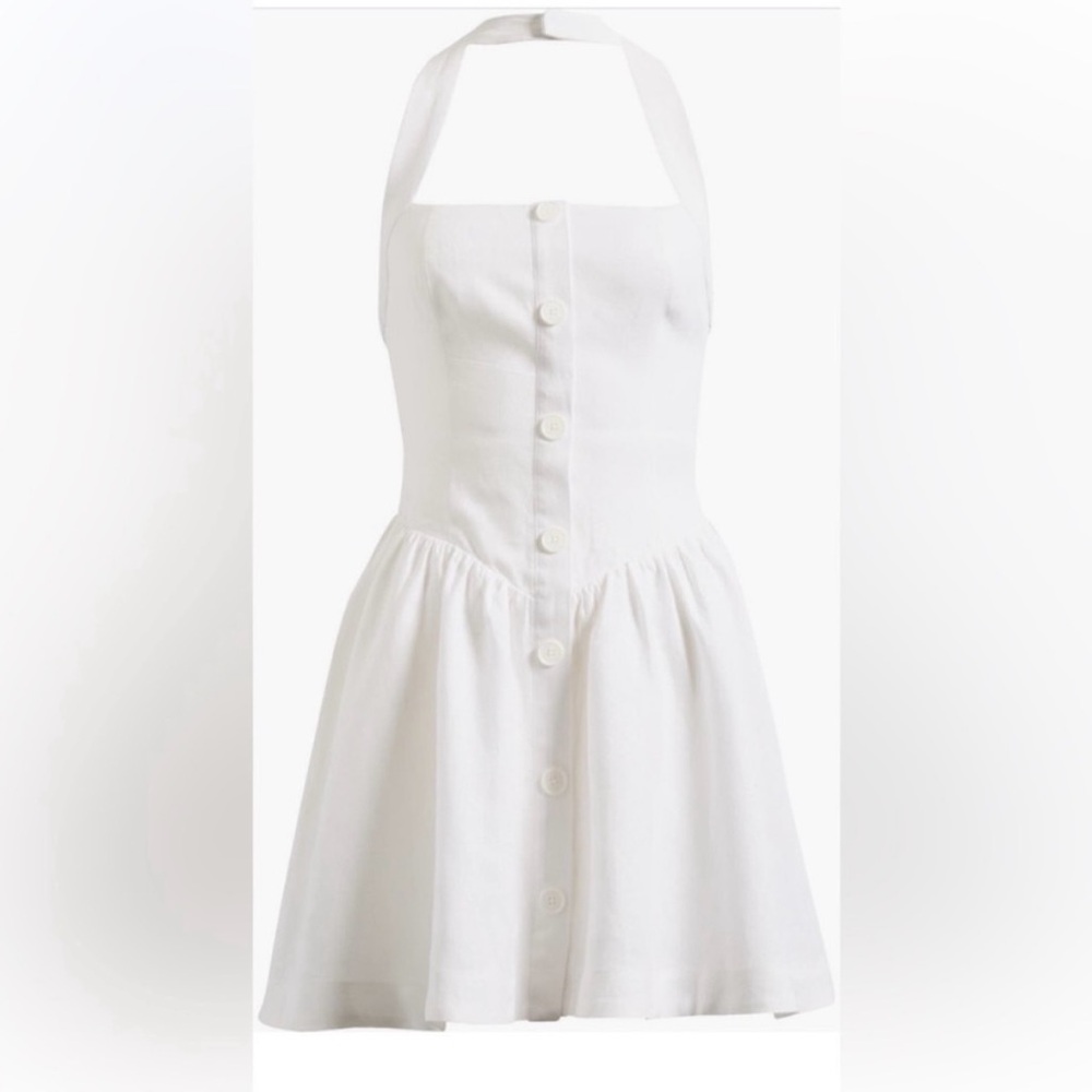 NWT White Reformation Linen Mini Dress size 8 reg $218 - Picture 7 of 12
